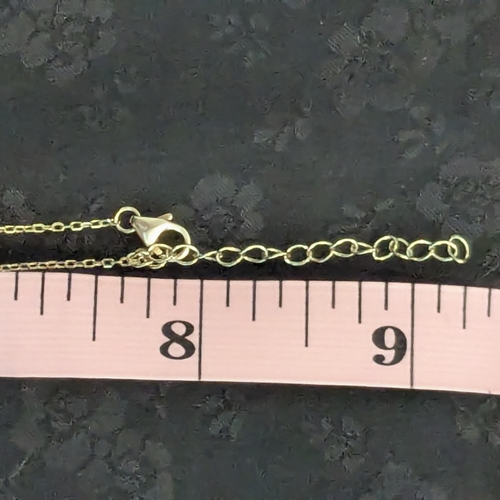 Black Enamel Gold Plated 925 Sterling Silver Heart Pendant Necklace - Picture 6 of 9